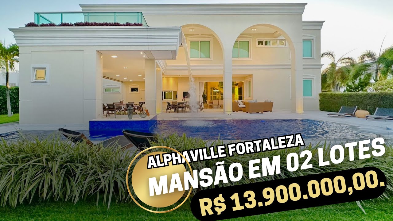 Mansão em 02 lotes com piso 100% em MÁRMORE no Alphaville Fortaleza | Porteira Fechada | Um luxo ✨