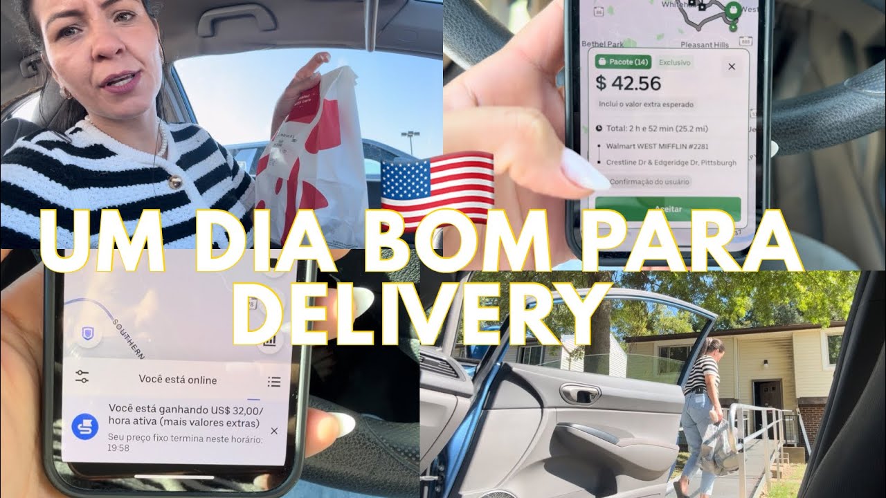 FIZ DELIVERY COM A UBER EATS COM A HORA ATIVA DE $32 DÓLARES, VEJA QUANTO EU FIZ 