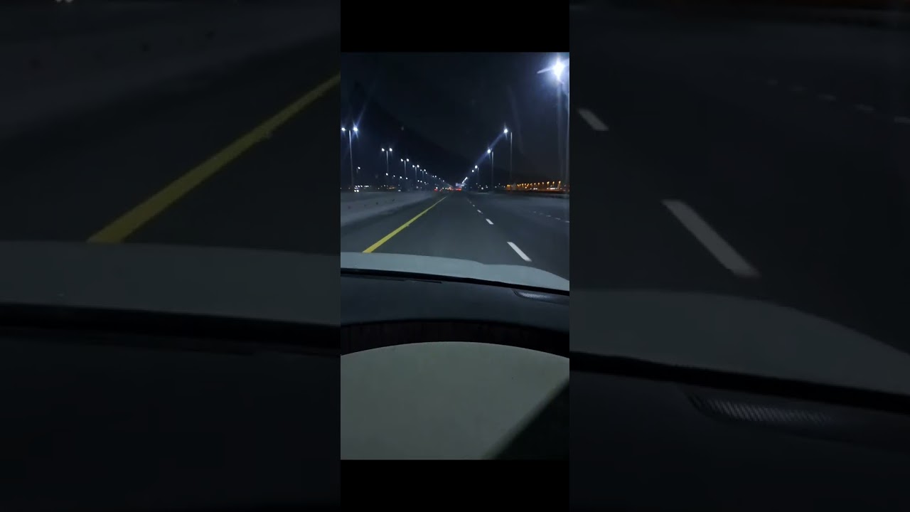night view Al Ain road going musaffah shabiya 12