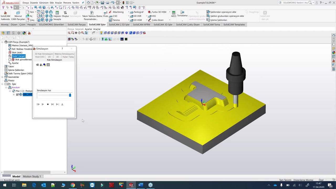 SolidCAM 3 Eksen(HSR HSM) webinar Part 1