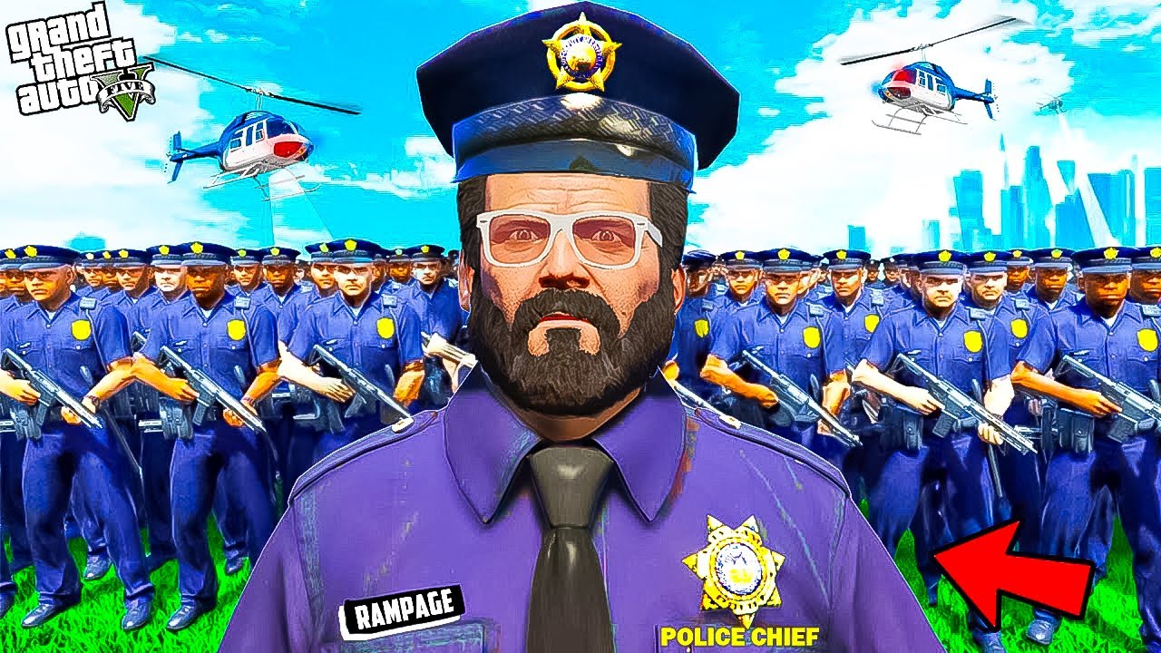 Rampage Become Police 🚔For 1 Day In GTA5😱🤣 Full Fun #gta5 #rampageboy #bommalu