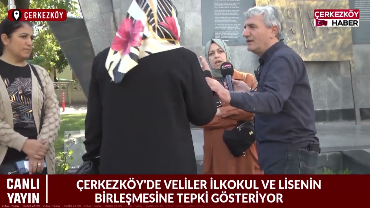 ÇERKEZKÖY'DE VELİLER İLKOKUL VE LİSENİN BİRLEŞMESİNE TEPKİ GÖSTERİYOR
