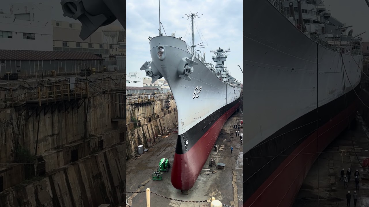 Battleship New Jersey BB-62 in dry dock. #navy #battleship