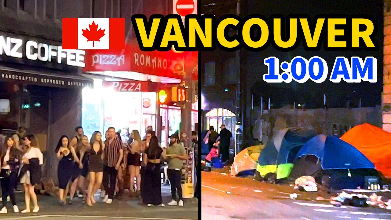 1:00 AM Vancouver Downtown Night Driving ｜Canada Night Street Lifestyle