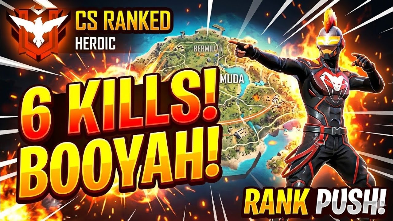 Cs ranked heroic 6 kills Booyah with cobra mp40 #freefire #youtubevideo #trendingvideo #viralvideo 