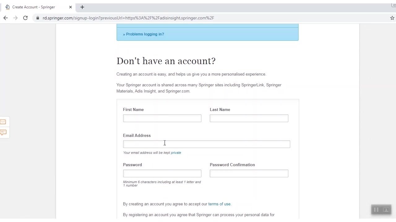 AdisInsight: How to create a Personal Account