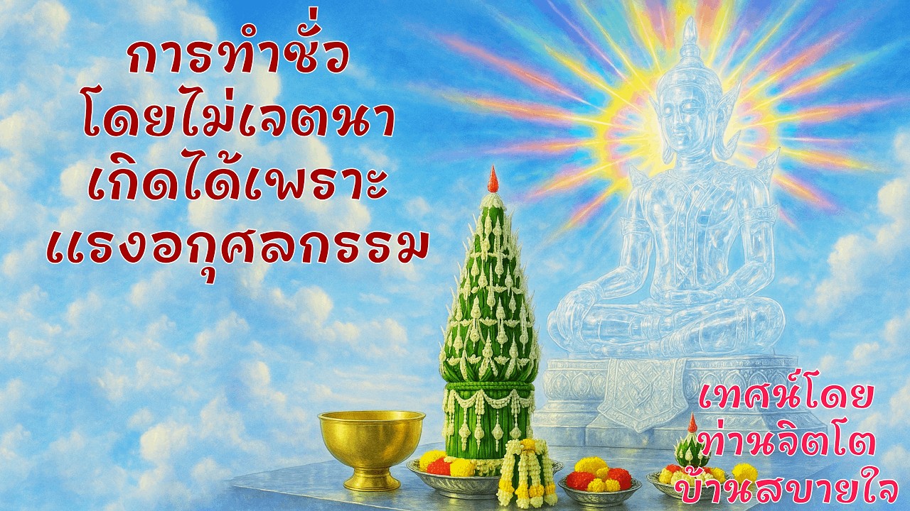 เทศน์ การทำชั่วโดยไม่เจตนาเกิดได้เพราะแรงอกุศลกรรม  - ท่านจิตโต บ้านสบายใจ