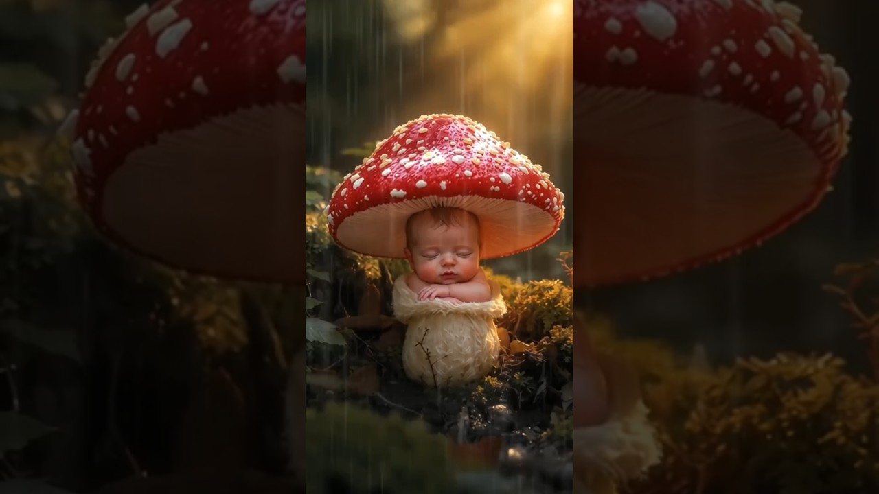 Baby Found Sleeping Under a MAGIC Mushroom 🍄✨ #MagicBaby #FairyTaleEdit