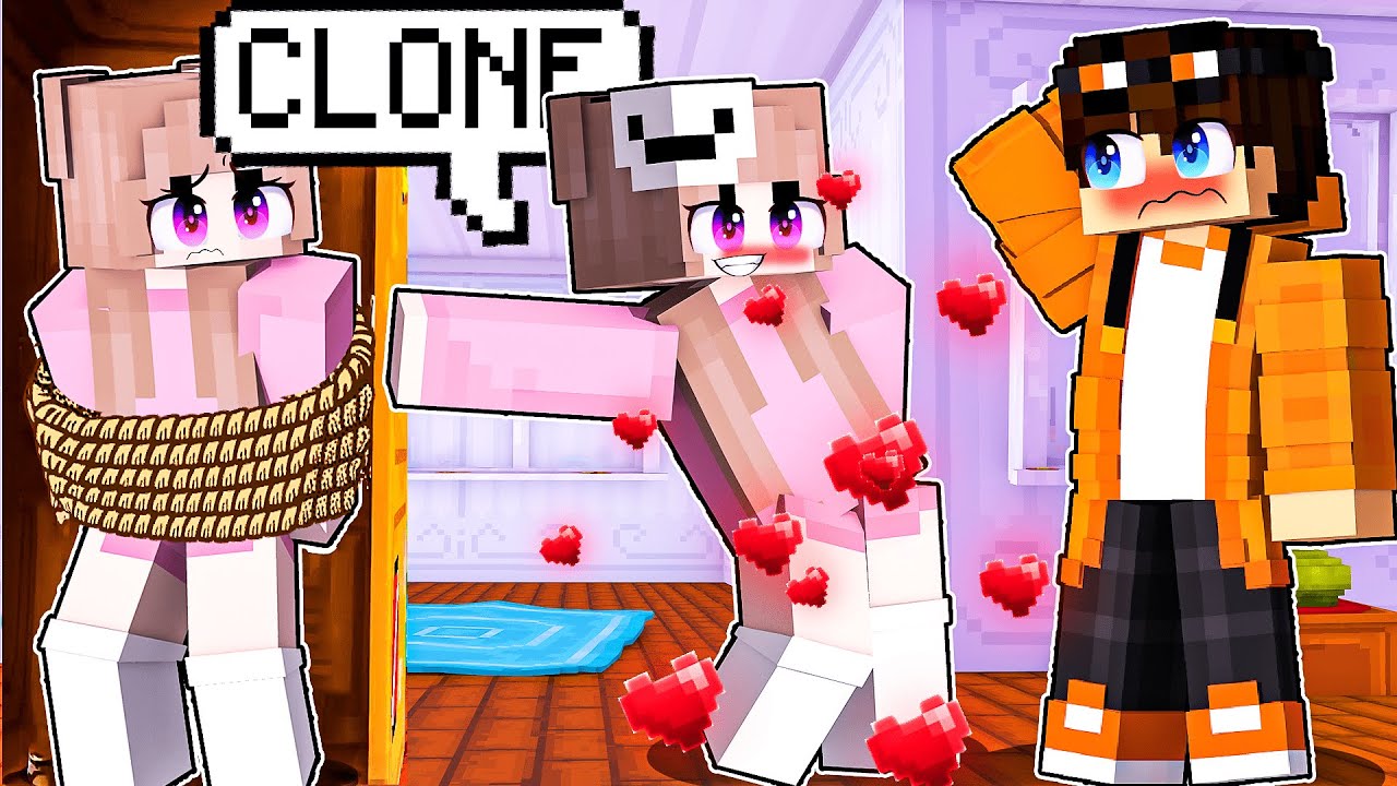 FIZ  um CLONE da MINHA NAMORADA no Minecraft!