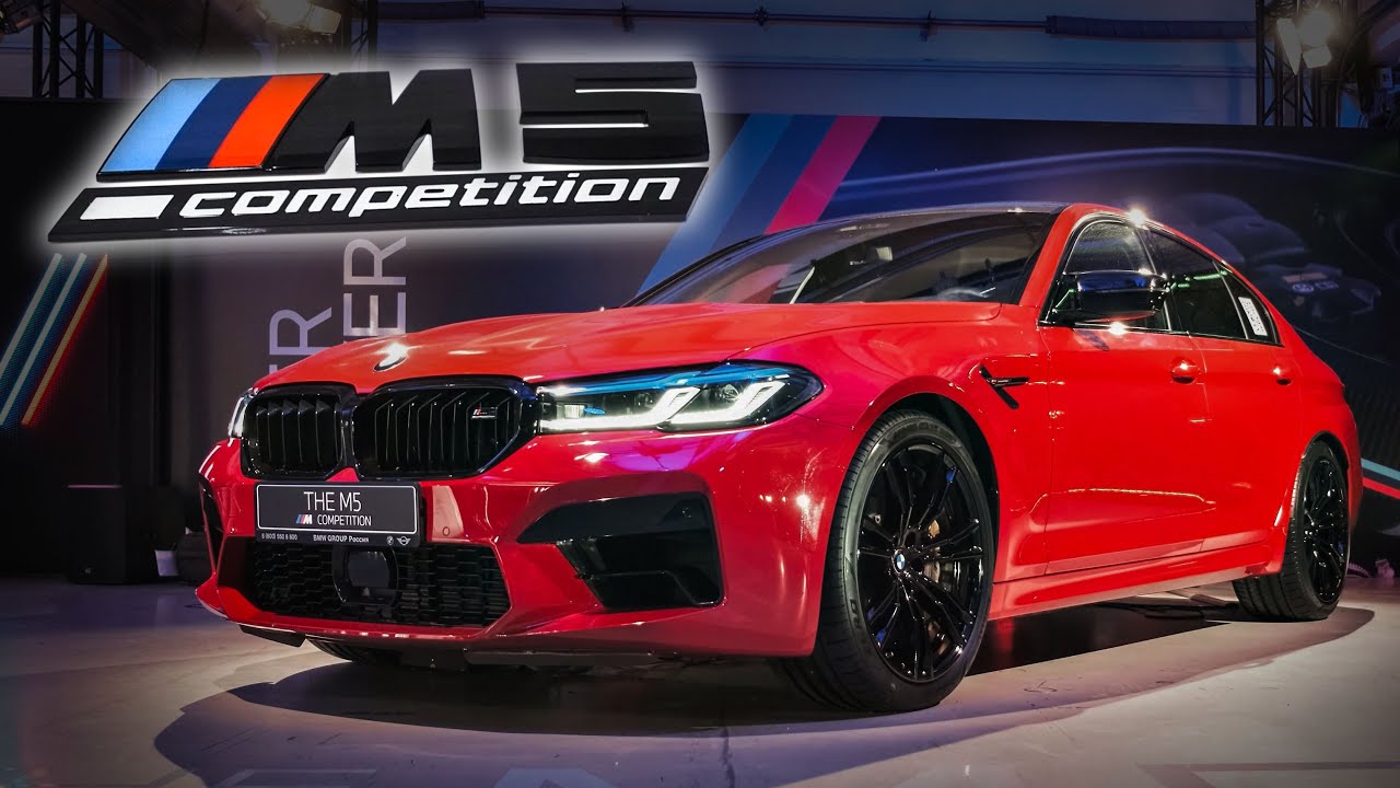 2021 BMW M5 Competition LCI F90 Imola Red Monster Sedan. Exterior & Interior walkaround