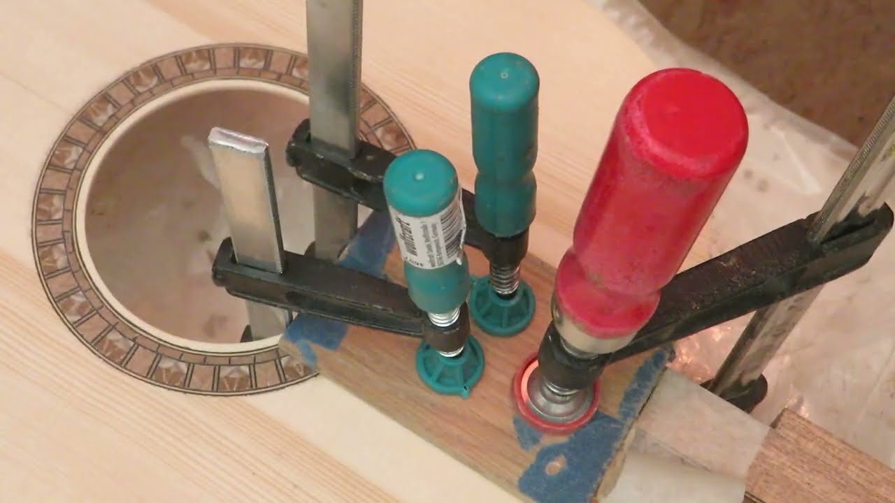 fabrication guitare, correction d'axe manche/table