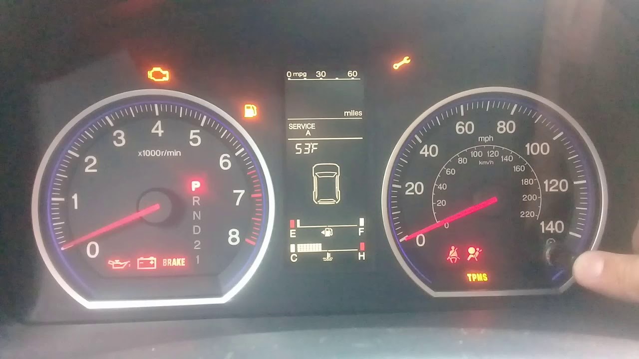 Resetear contador de vida de aceite (OIL LIFE) de Honda CRV 2008.