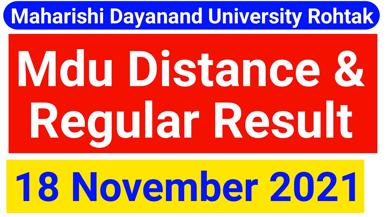 Mdu Distance Result || Mdu Regular result || mdu result latest news || mdu result update 2021