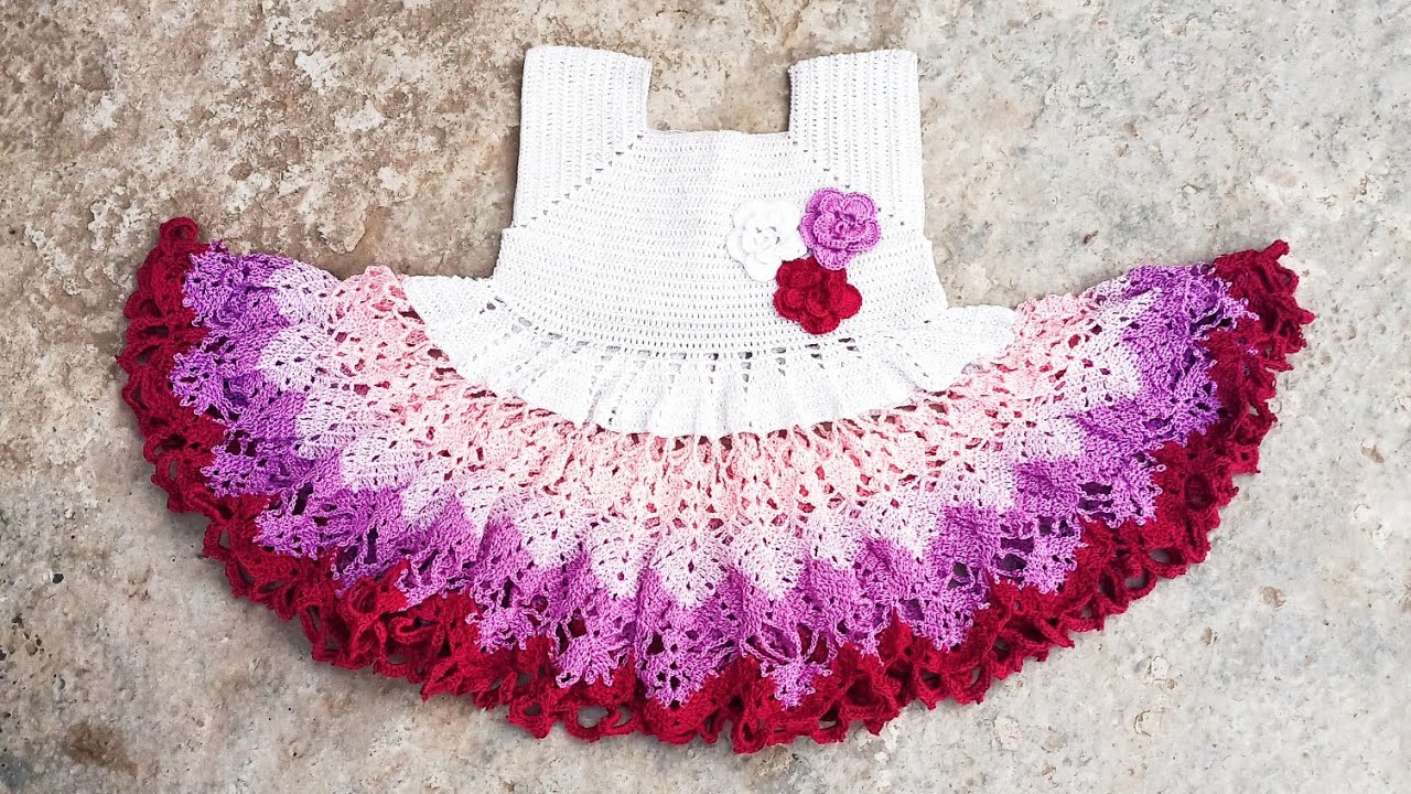 কুশিকাটার বাচ্চাদের জামা, Crochet baby frock(part 2)/crochet baby dress/কুশিকাটার ফ্রক/Crochet dress