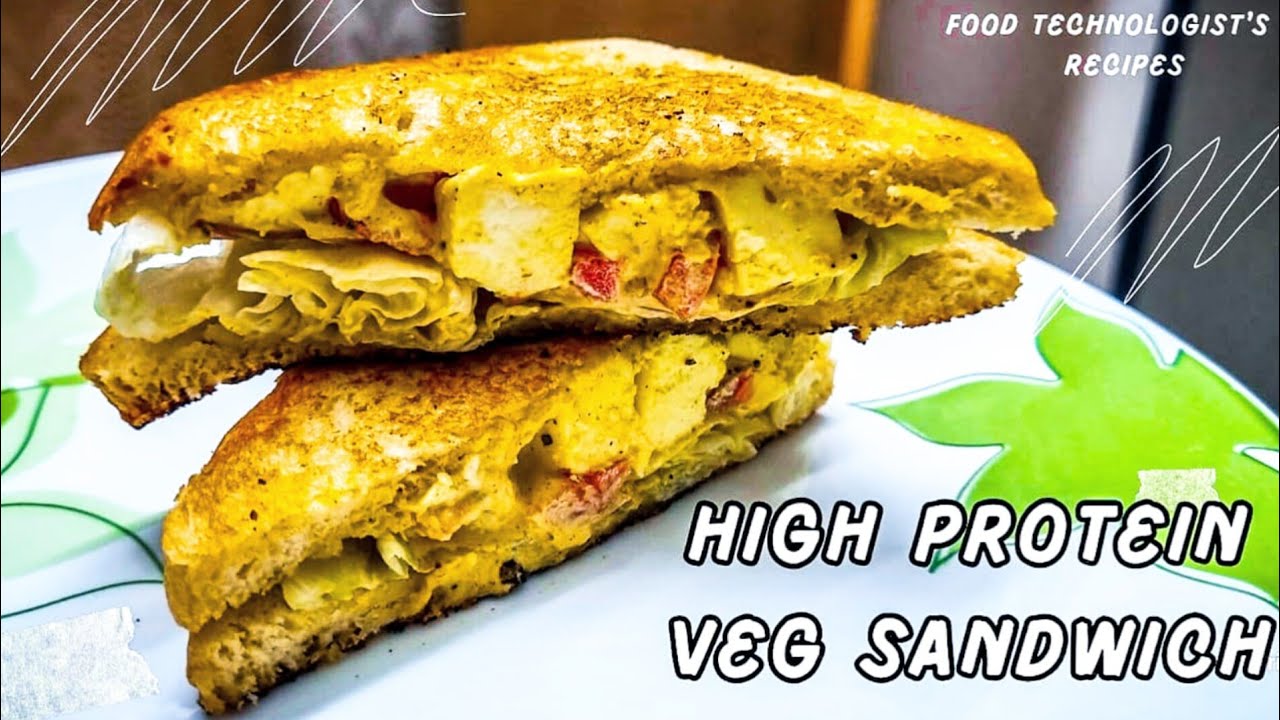High Protein Veg Sandwich Weight loss Recipe Healthy Vegetarian Sandwich TheWellnessBowL