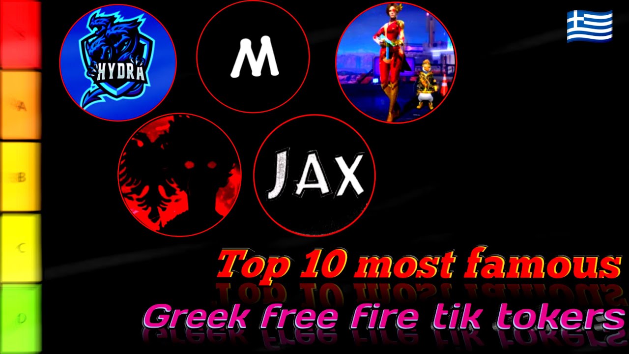 😱Top 10 most famous Greek Free Fire Tik Tokers😱 10 διάσημοι Έλληνες free fire tik tokers🤯📈