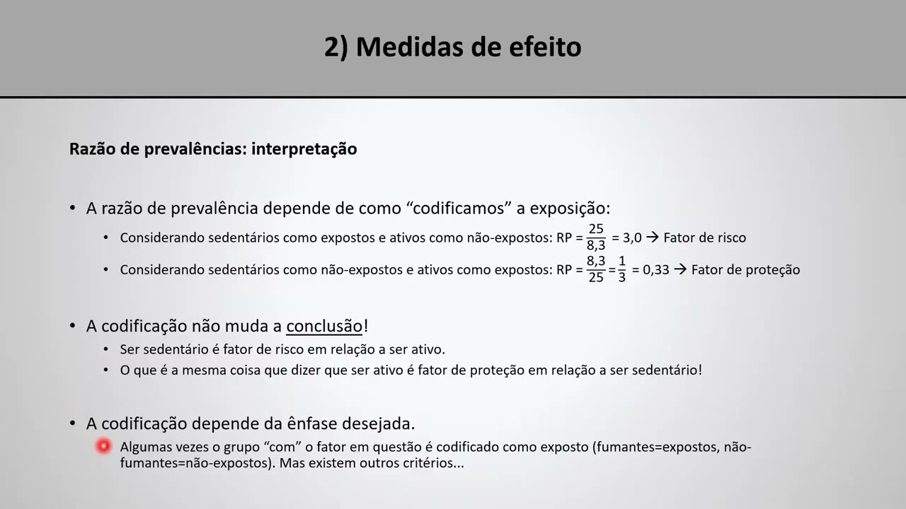 Epidemiologia (aula 6, parte 2/5) | Medidas de efeito em epidemiologia