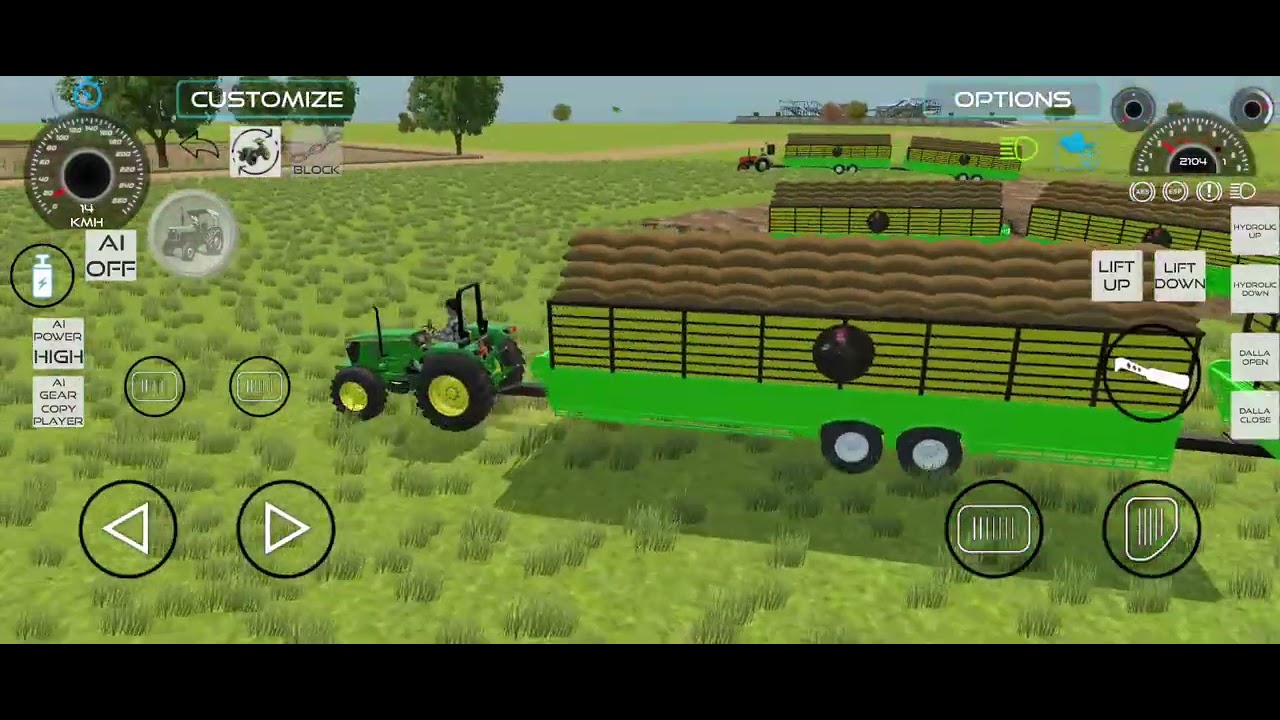 #855#855# new show 963# John Deere 5075 double big trolley Kichad se nikaalte Hue ki performance 💪💯💯