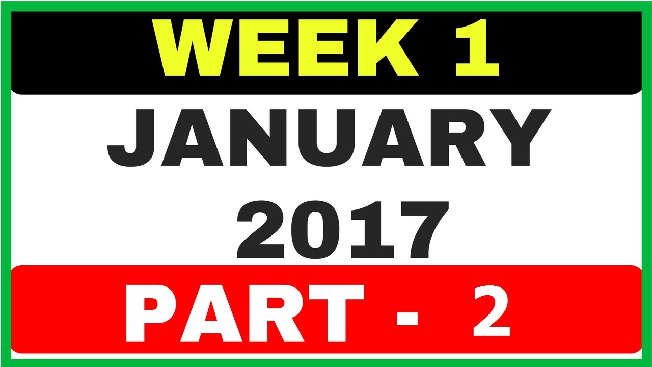 (Hindi) January First Week Part - 2 | MCQ Current Affairs  for (BANK,SSC,RAILWAY,other Govt Exams)