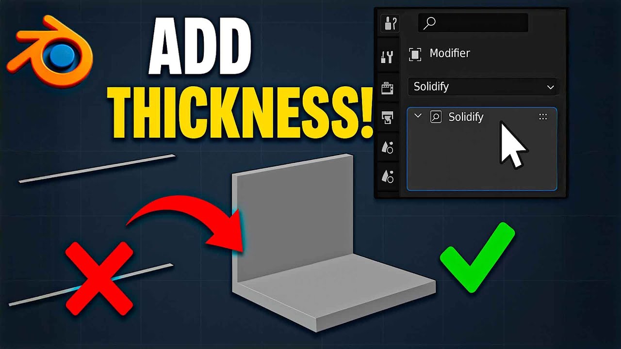 Blender Tutorial: How To Add Thickness To Objects In Blender