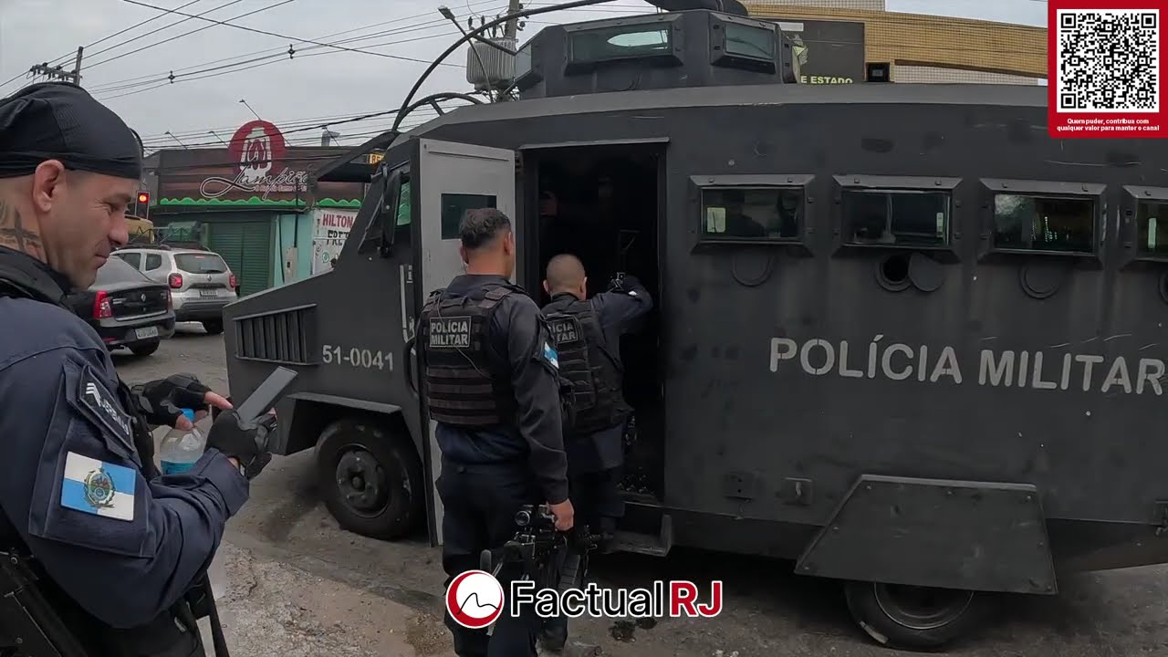 Policias do 41 BPM são atacados a tiros no Chapadão e não conseguiram sair do blindado no R.J.