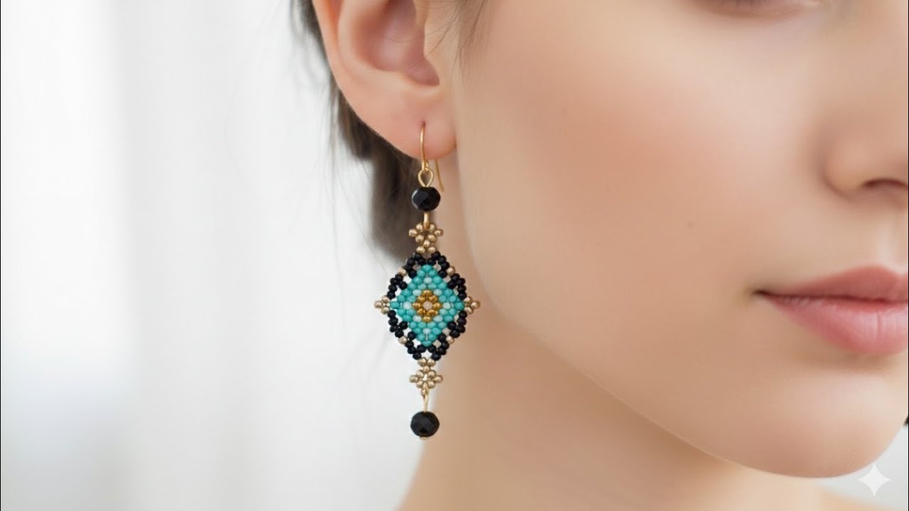 Kum Boncuktan Kolay Küpe Yapımı Anlatımlı || Easy Seadbead Earrings Making #tutorial