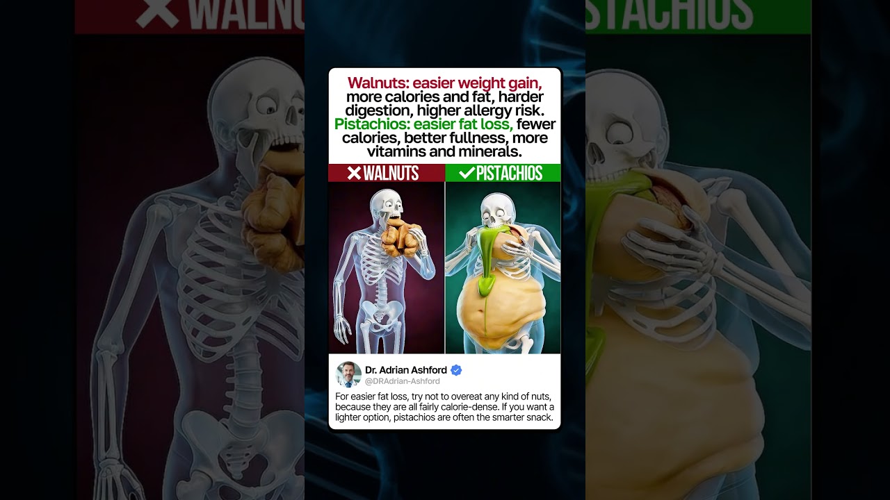 Walnuts VS Pistachios | What Happens Inside Your Body  #facts #health #food #gym
