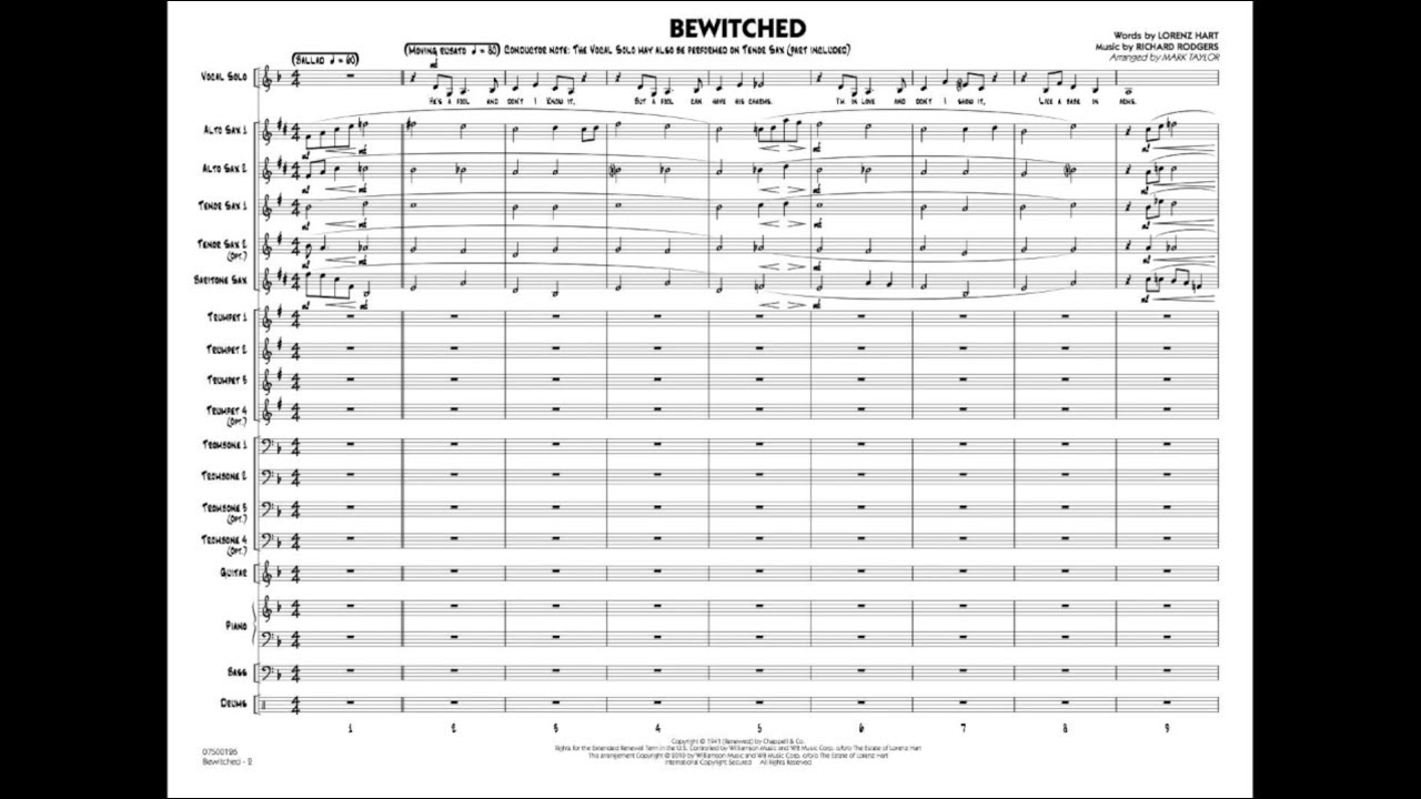 Bewitched arranged by Mark Taylor