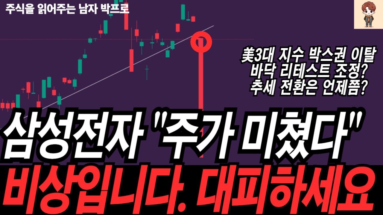 [삼성전자 주가전망] 주가 미쳤다.. 비상입니다 ! 대피하세요 ! 추세 전환은 언제쯤?    박프로 #삼성전자