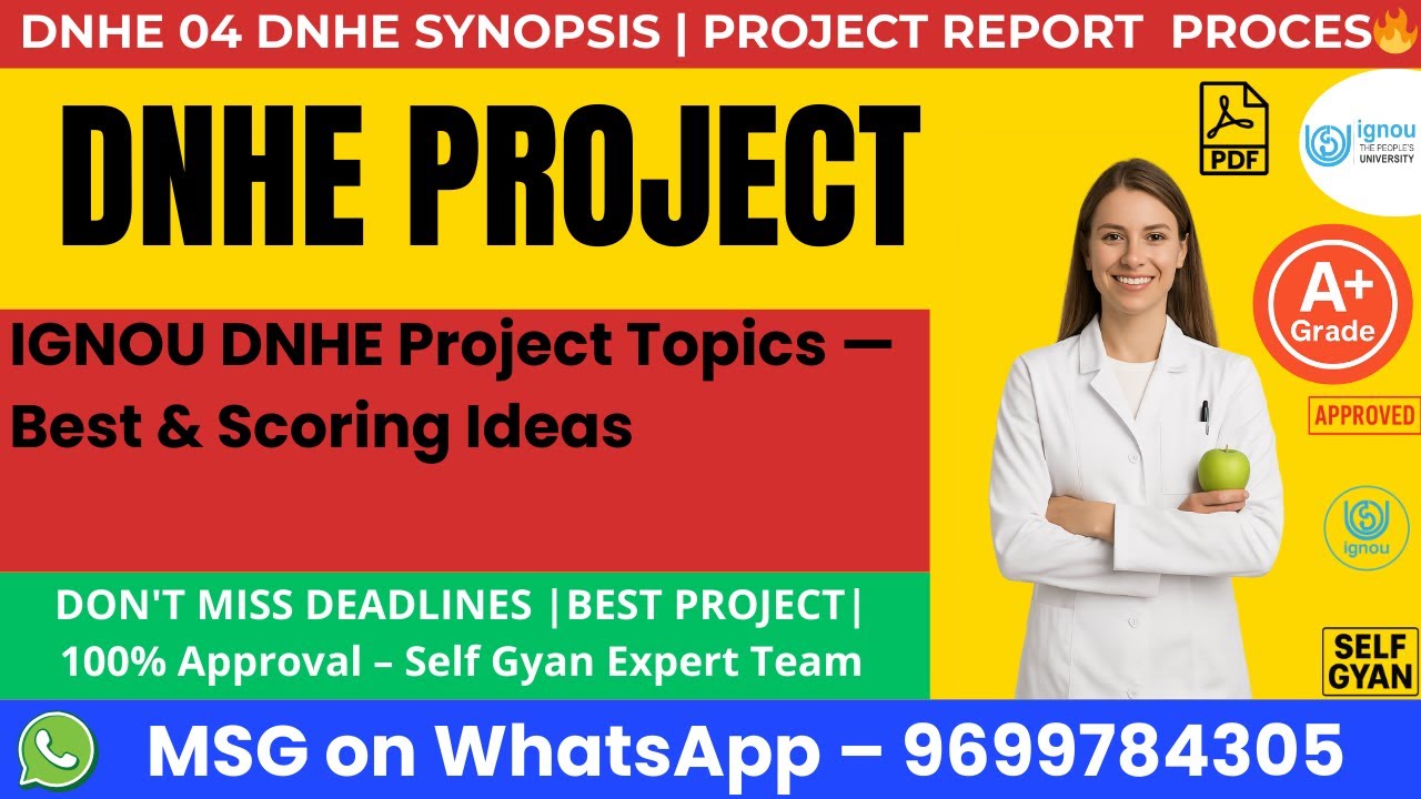 IGNOU DNHE Project Topics &mdash; Best & Scoring Ideas Ideas by Self Gyan (Must Watch)