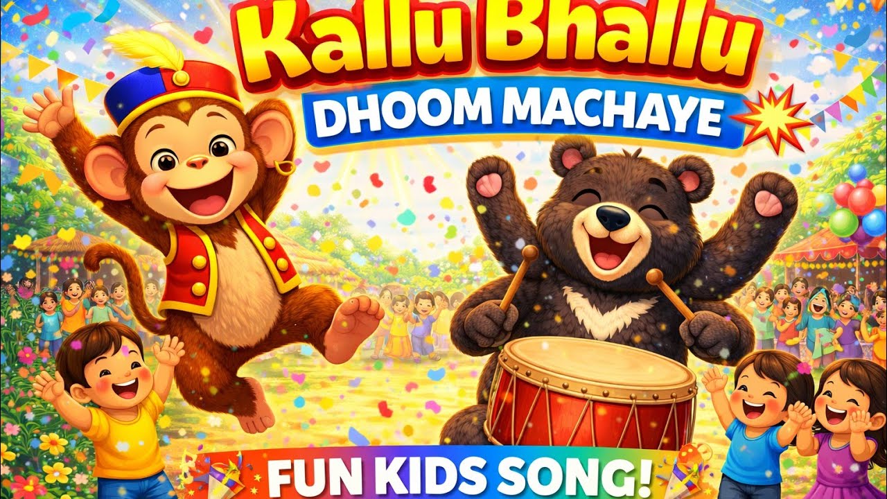 Wow! Kallu Bhallu Dhoom Machaye 🥁🔥 | Super Fun Kids Dance Song 🎉|Hindi Rhymes for Kids|Kids cartoon 