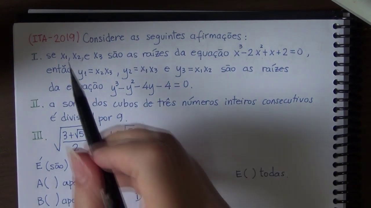 ITA 2019 Questão de Álgebra