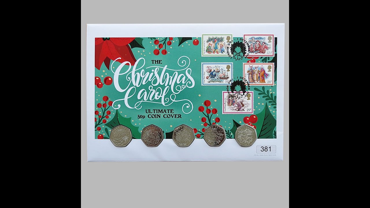 2020 The Christmas Carols Ultimate 50p x5 Pence Coin Cover - UK First Day Cover Westminster