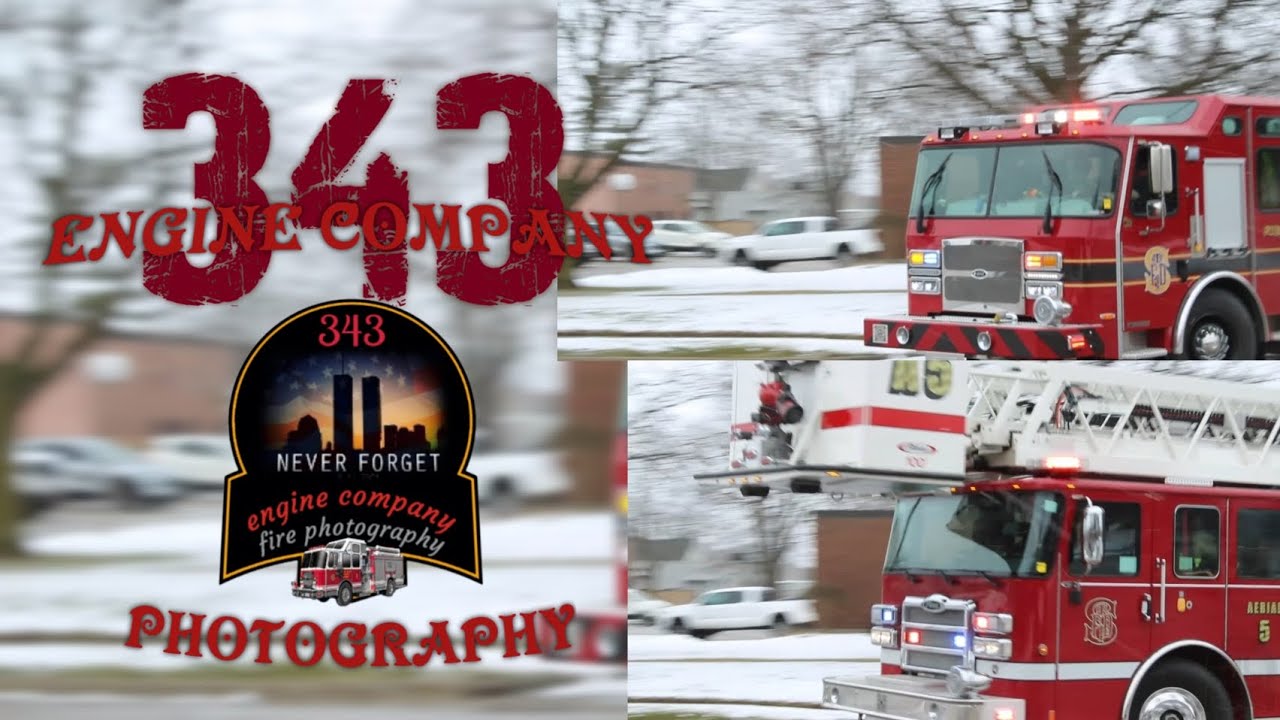 *FULL STATION* St-Thomas Fire Department Pump 1 & Aerial 5 Responding to a Reported Fire