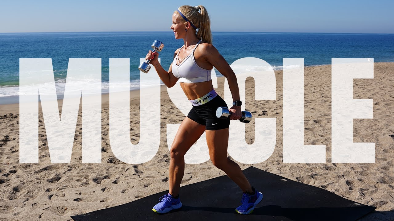 40 MINUTE FULL BODY SCULPT [ With Weights ] | No Cardio | Low Impact Strength | Beach