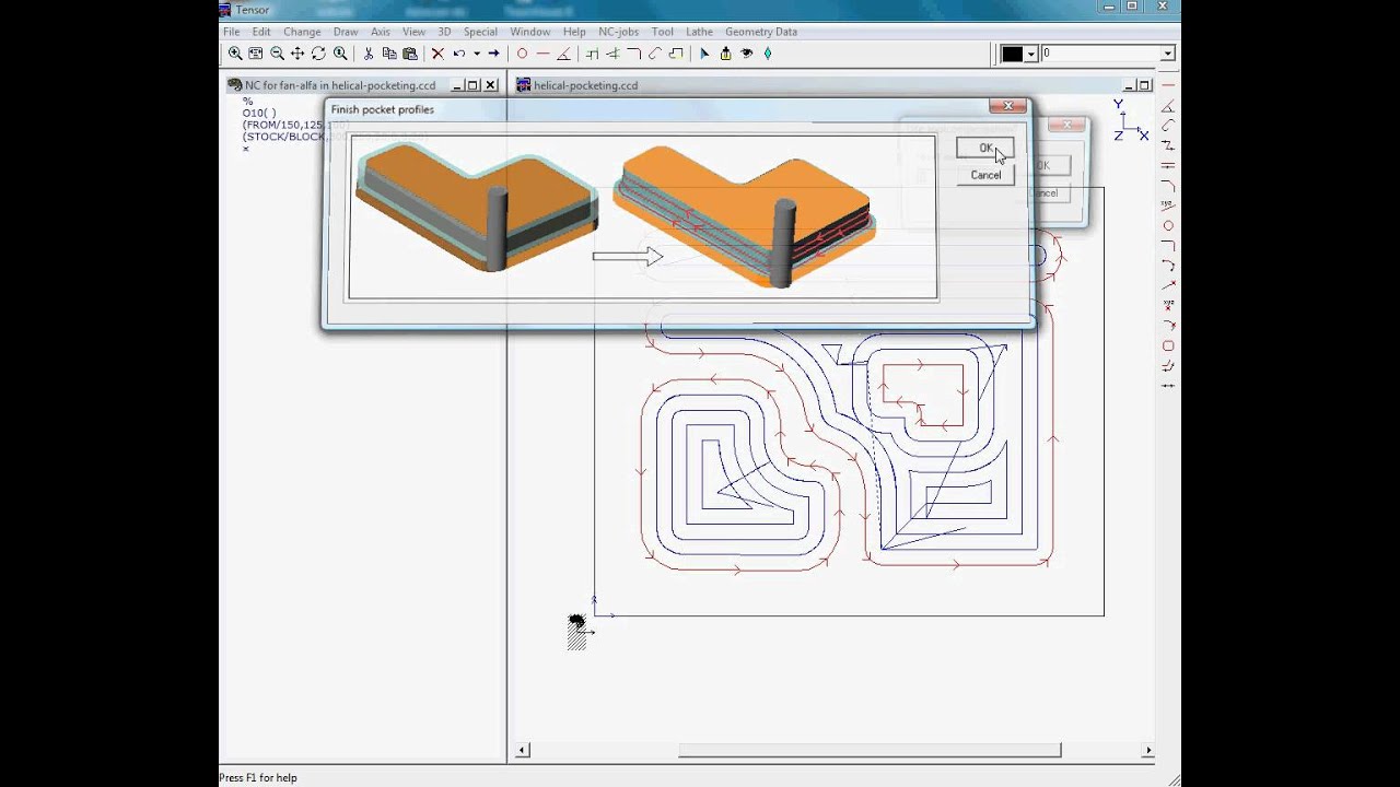Helical pocketing | Low cost 2.5D CadCam for Lathe and Milling CNC code