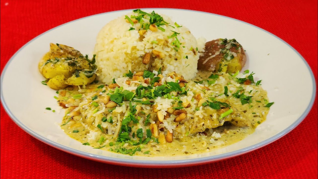  Pollo al Pesto Cremoso, Arroz Pilaf y Mousse de Mango 🍗🥭 ​#RanchoElColibri​#PolloAlPesto​#Mousse