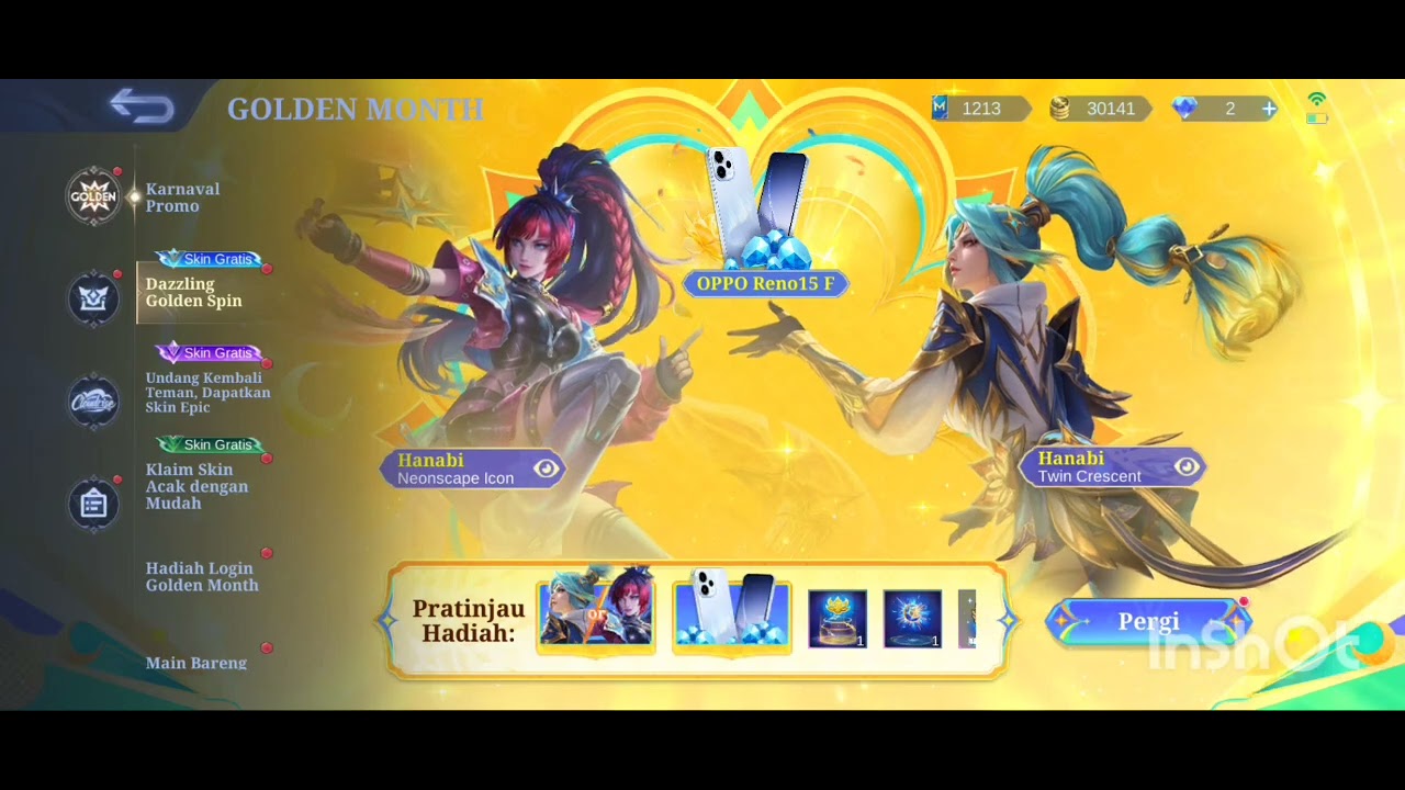 Review Gacha Event Terbaru Dazzling Golden Spin Skin Hanabi Original Server Mobile Legends Bang Bang