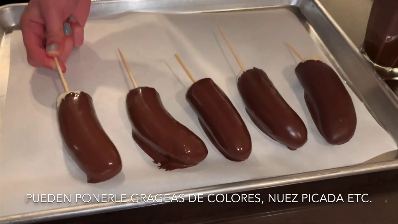 Choco bananas / Chocolate covered banana pops / 3 ingredients dessert