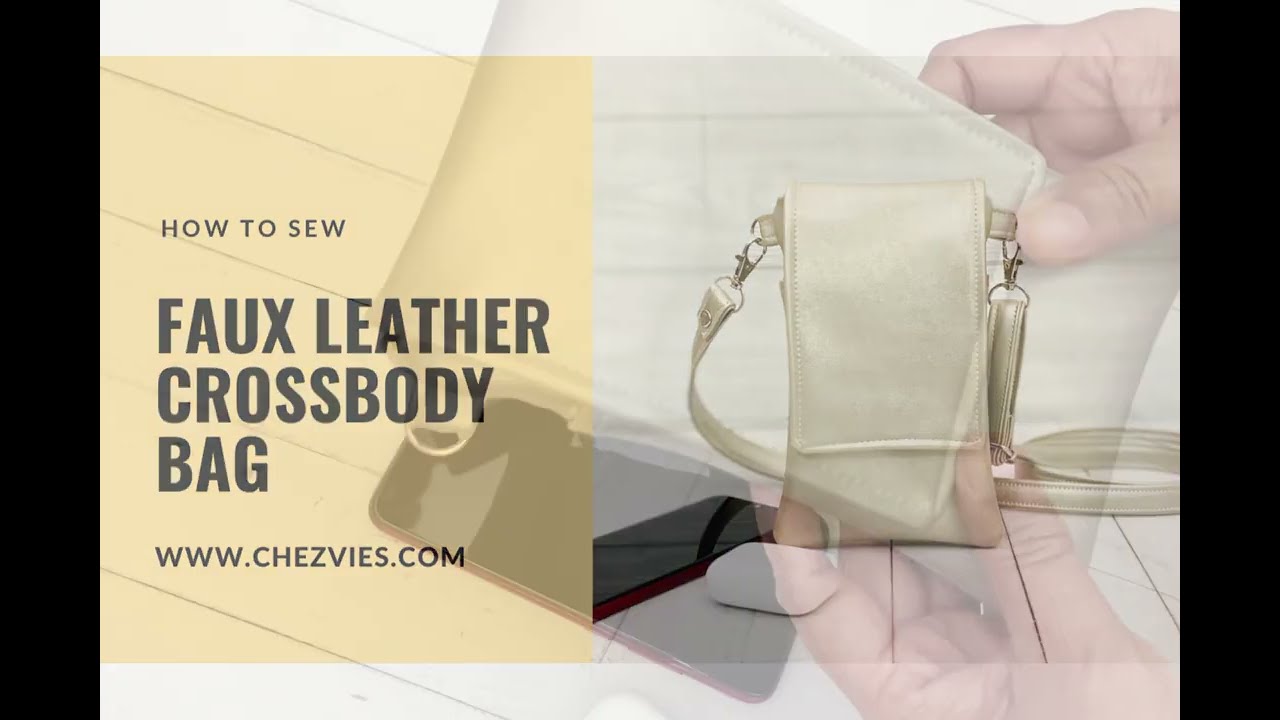 Making Faux leather crossbody phone bag with 3 pockets  #vinylbag #fauxleather #bagmakingtutorial