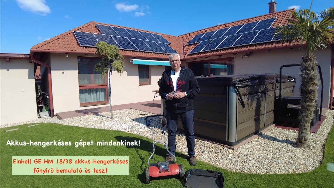 Einhell GE-HM 18/38 akkus, hengerkéses fűnyíró bemutató és teszt