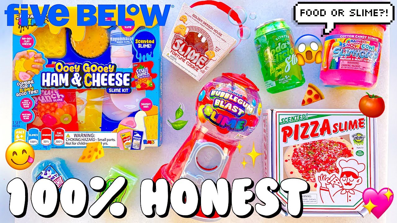 Reviewing Food Themed Slimes from Five Below 🍕😋 Store Bought Slimes Under $5