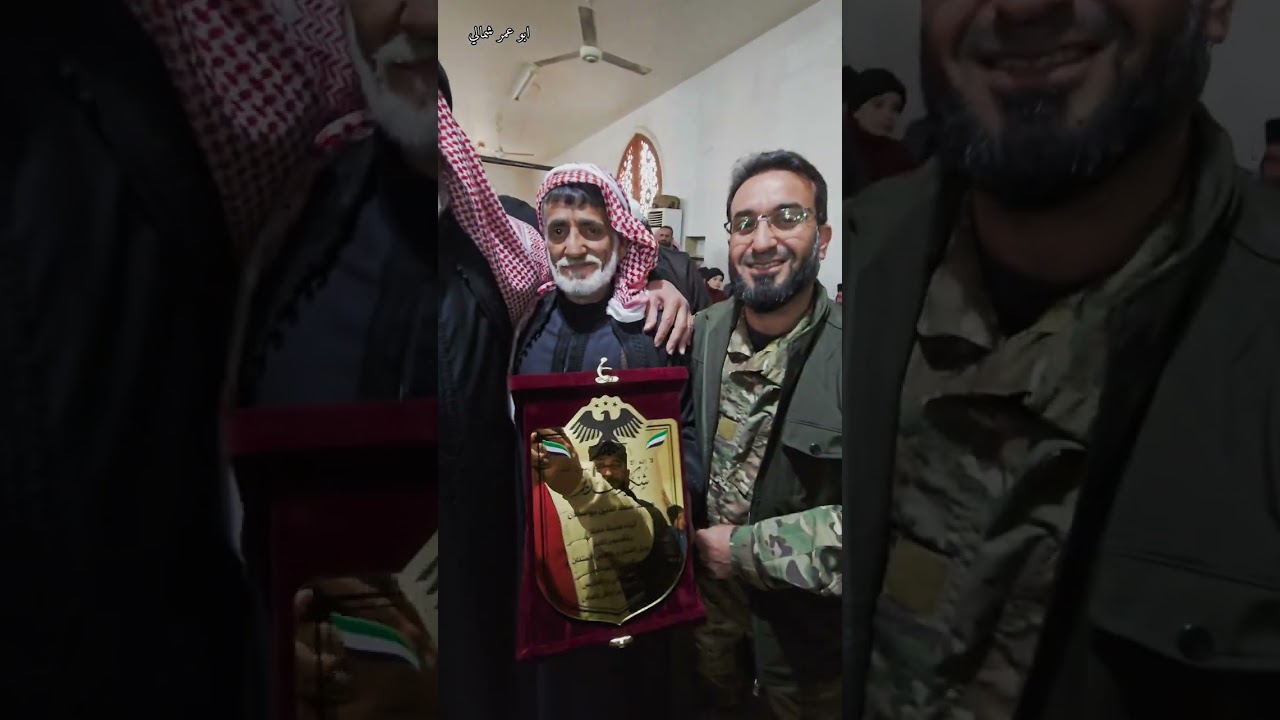 من الجامع الشرقي بحماه كل من شارك في التحرير يستحق التكريم ولكن الأولوية تكريم أبناء وأمهات الشهداء.