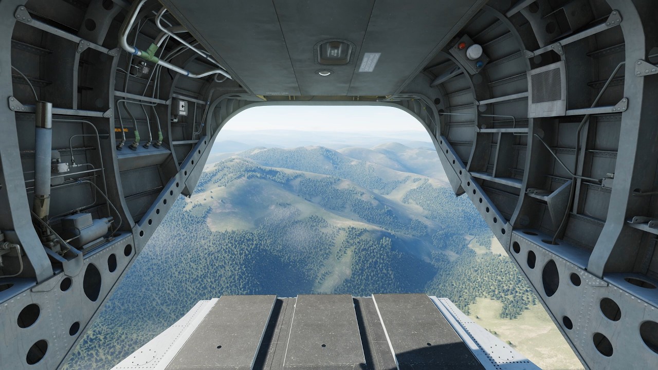CH-47 Chinook Rear Ramp View | 20 Minutes of Relaxing Flight ASMR