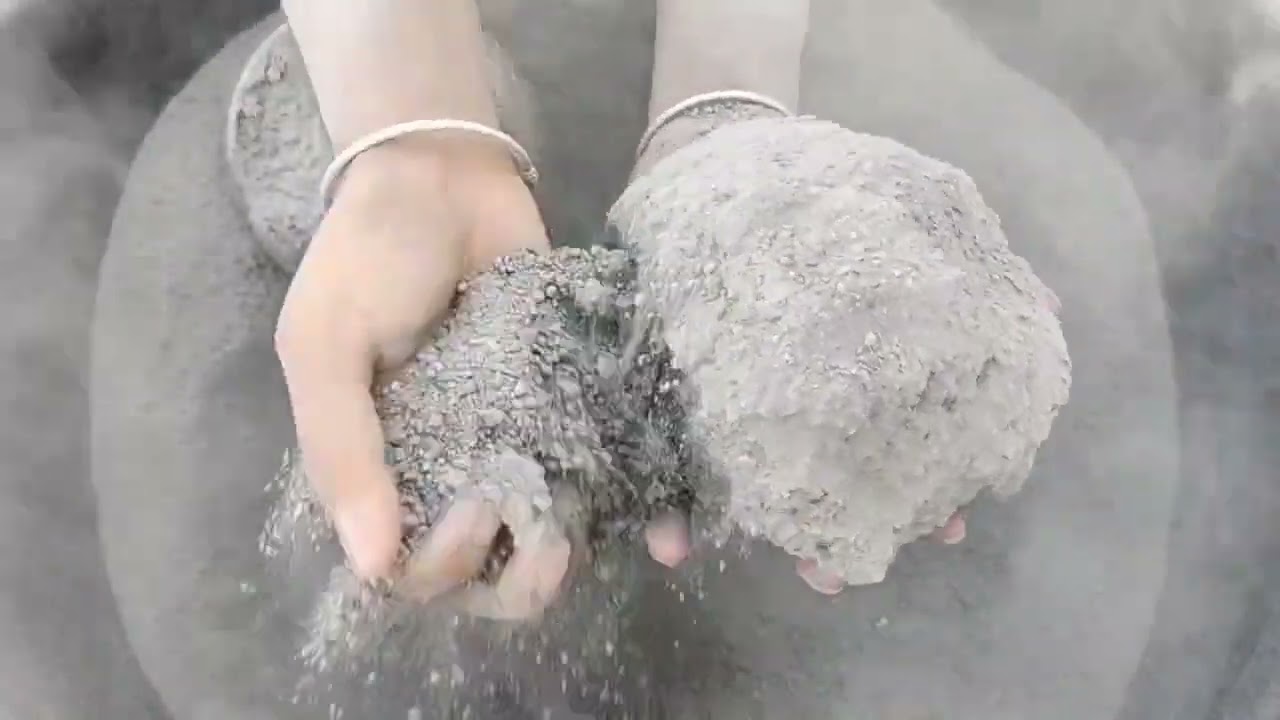 Dusty 🌪️ crunchy Sand cement crumbling dry and water 💦// SA ASMR