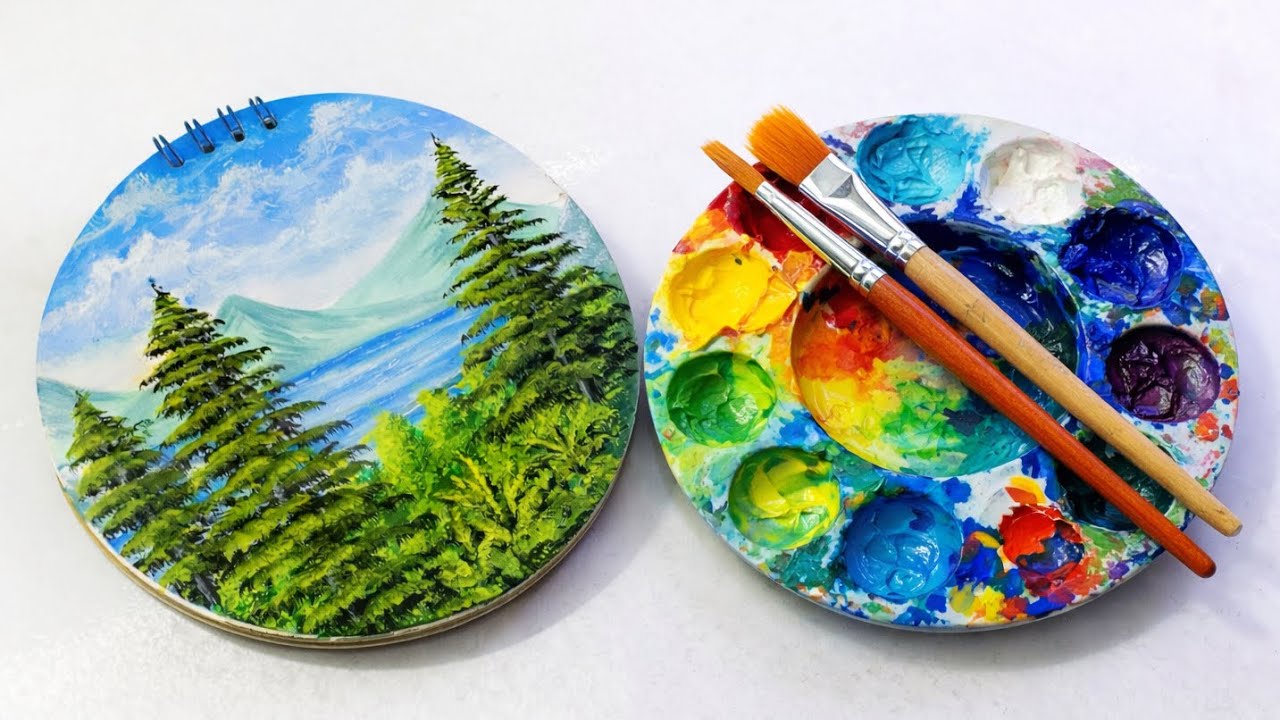 Acrylic Landscape Painting Tutorial 🎨| Easy Step by Step painting tutorial for Beginners 🎨