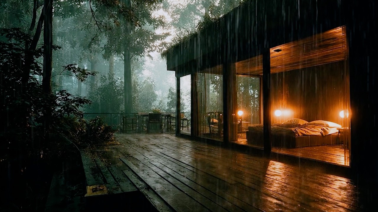 Cozy Rainy Forest Cabin | Relaxing Rain Sounds for Sleep & Study🌧️