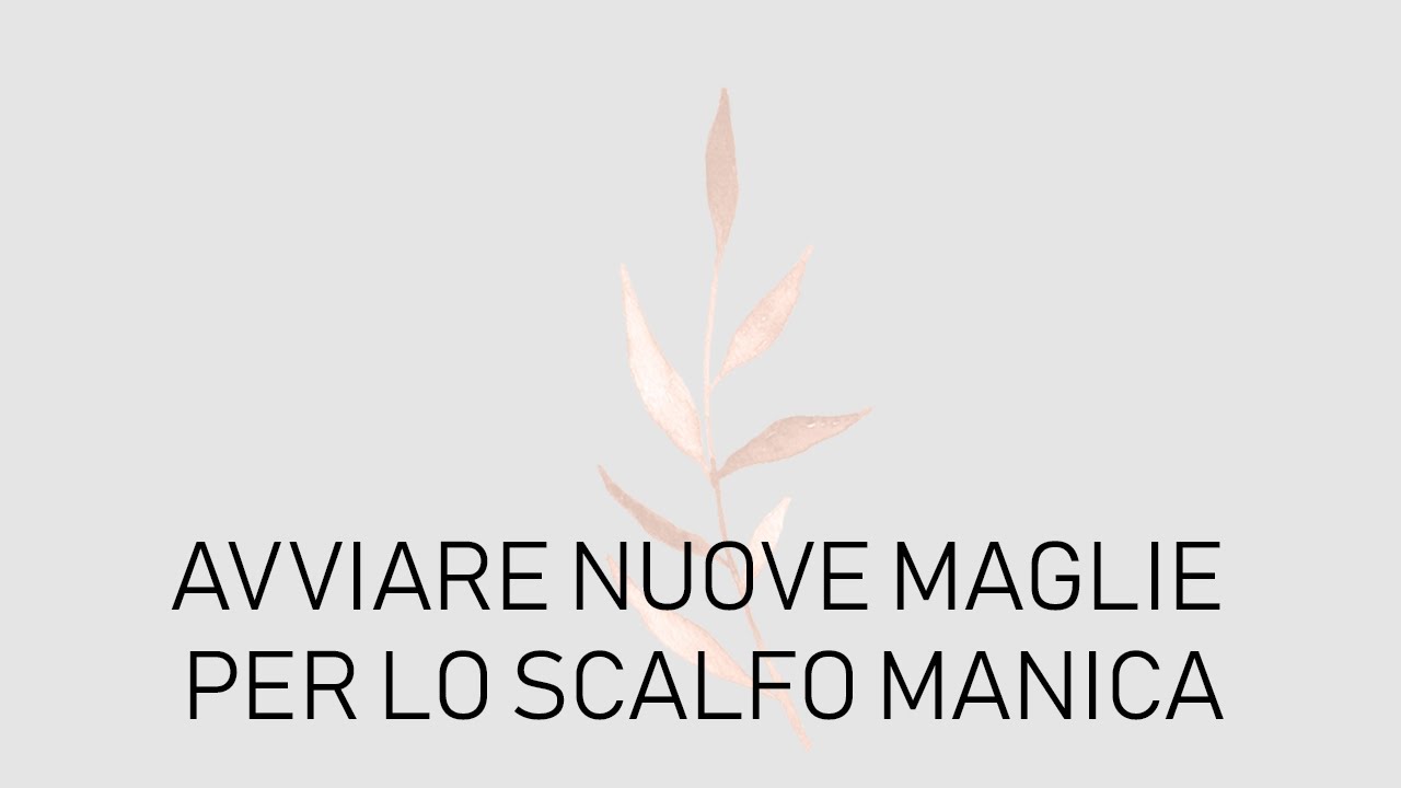 AVVIARE NUOVE MAGLIE PER LO SCALFO MANICA