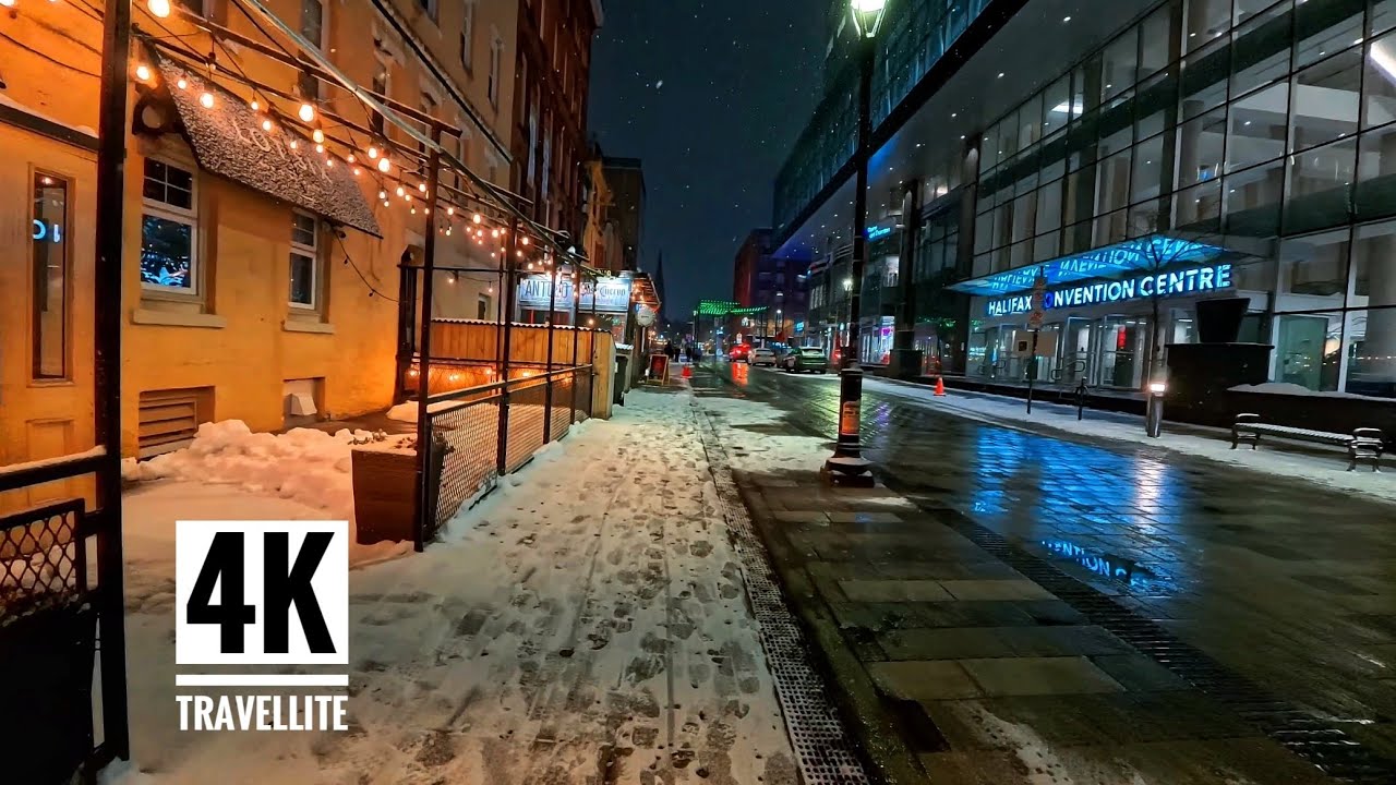 Snowfall Evening Walk in Cosy  Downtown Halifax Canada 🇨🇦 4K | Ambient Winter Walk 2026