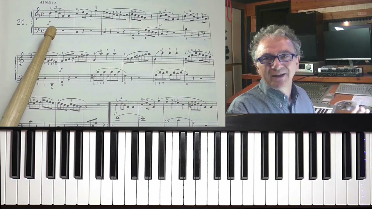 Lezioni di pianoforte - Cesi Marciano esercizio 24  Prima parte - Versione free Youtube